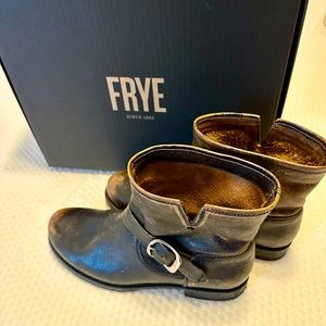 Frye Veronica Bootie. Dark brown. Worn once. Comes with original box.